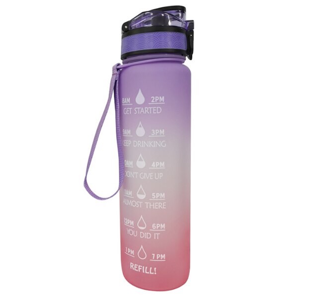 Mi botella de agua de plástico de 1000ml Drinkware Tour deporte al aire libre de la escuela sello con cierre hermético Gourde escalada espacio taza botella de agua: 16