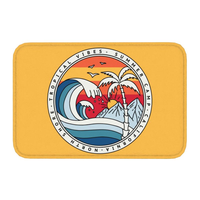 Kalifornien Strand Surfen Fuß matt Anti-Rutsch-Schlecht Küchen matt Toiletten tür Boden Eingang Teppich Teppich: Grün