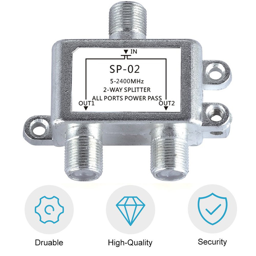 Divisor de cabo coaxial de 2 maneiras, 5-2400mhz, antena de tv, receptor de sinal de satélite, conector sat/ant, diplexador coaxial para satv/catv, imperdível