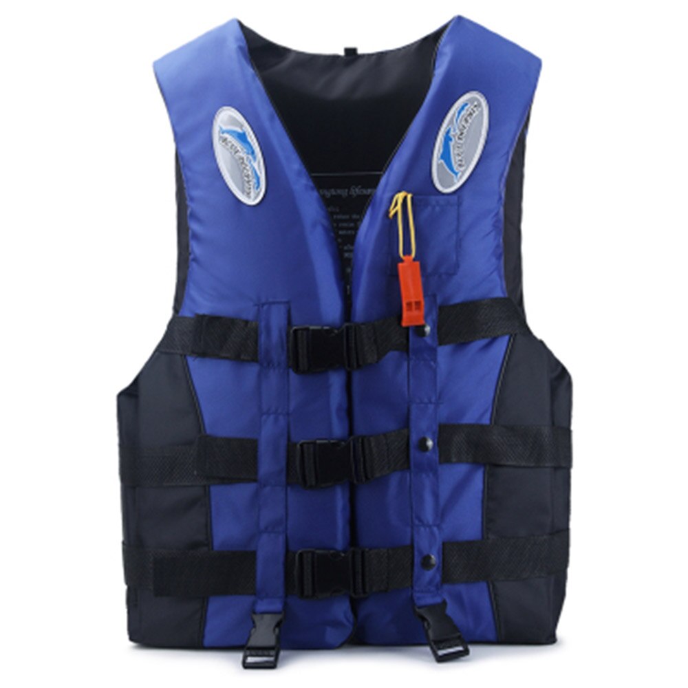 Outdoor rafting life jacket for children and adult swimming snorkeling wear fishing suit drifting level suit: Blue / XL