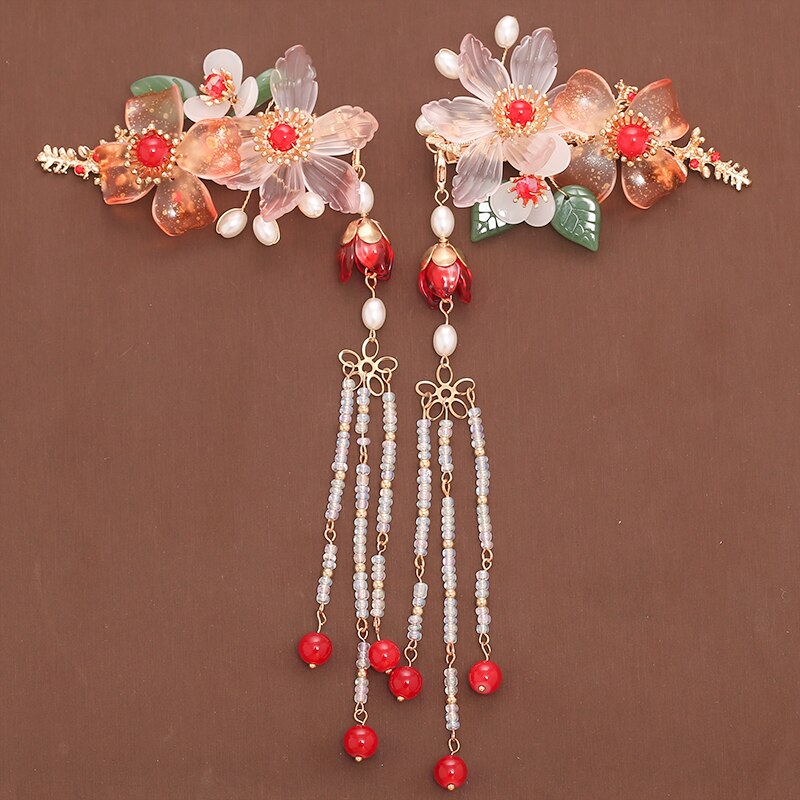 Han Chinese Kleding Accessoires Een Paar Hairclips Fringe Side Clip Haarspeld Antieke Haarspeld Hoofd Accessoires Oude Kostuum: 13