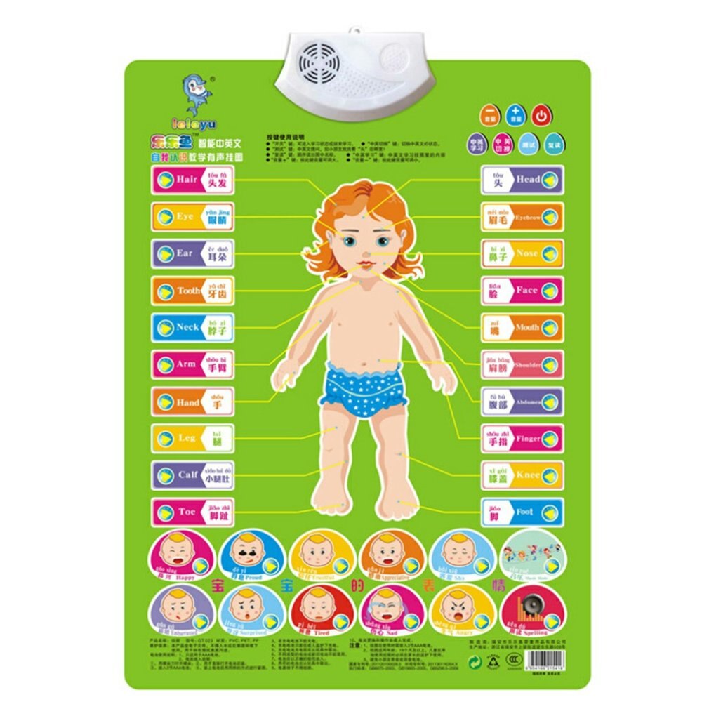 Children's Audio Wall Chart Early Education Picture Chart with Sound for 0-3 Years Old Baby Pinyin Picture Literacy Reading
