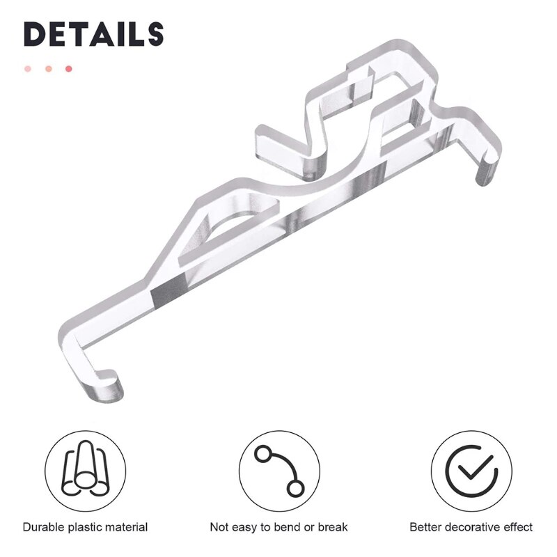 20Pcs Mini Window Valance Clips Clear Plastic Hidden Curtain Retainer Fixer Holder Brackets Home Horizontal Blind Q1FD