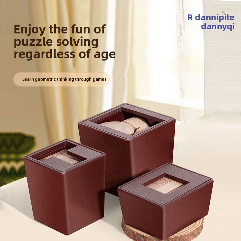 Scatola magica intellettuale in legno creativa transfrontaliera | Sfida di blocchi da costruzione da 6 pezzi | Puzzle educativo Gioco per provocare il cervello