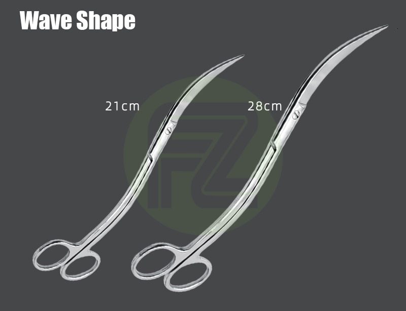 Chihiros Aquarium Plant Stainless Steel Straight Scissors, ADA Spring Scissors Cruved Scissors Wave Shape Scissors