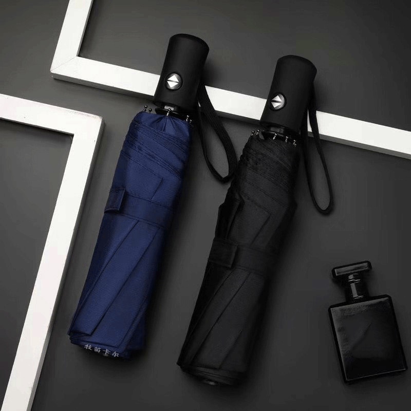 Paraguas de negocios para hombre y mujer, equipo de lluvia totalmente automático, a prueba de viento y lluvia, grande, color negro, para día lluvioso y lluvioso