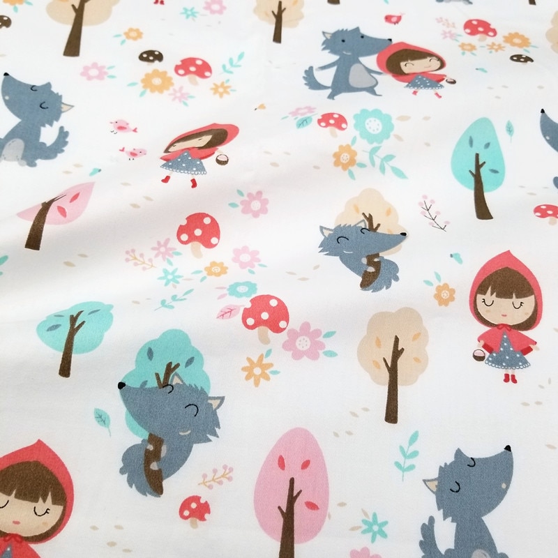 Tela de sarja 100% algodão estampada, pano têxtil para costura, dormitório acolchoado, tecido de algodão