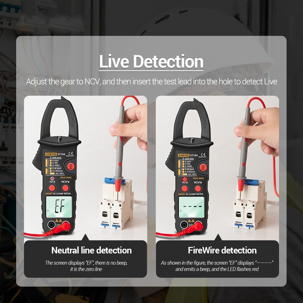 Smart Digitale Stroomtang ST184 Zonder Batterij Digitale Multimeter Stroomtang Professionele Meten Tester