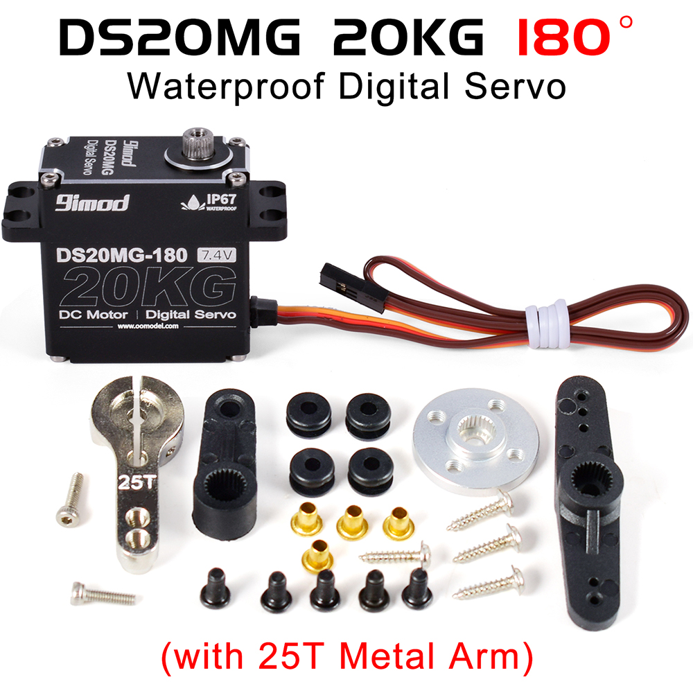 9imod 35kg 25kg 20kg 15kg Servo Arduino impermeable Full AL RC Servos de dirección Metal Gear Servo Digital RC 1/8 1/ 10 camión Clawer: Morado