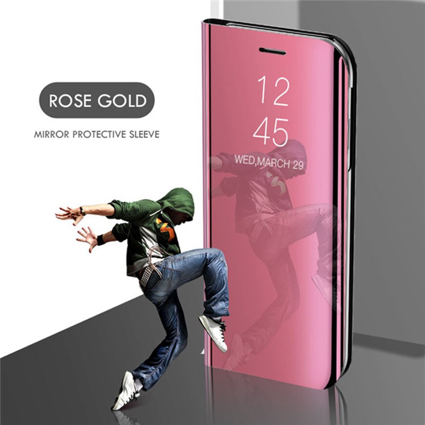 Specchio Smart View Caso di Vibrazione Per Huawei Honor gioco di Lusso Magnetico originale fundas Huawai Honorplay COR-AL00 Cuoio Del Telefono Custodie: Pink