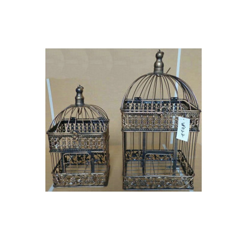 Cage à oiseaux en fer de décoration pour mariage, accessoire de décoration pour maison, Cage décorative personnalisée, couleurs noires et blanches