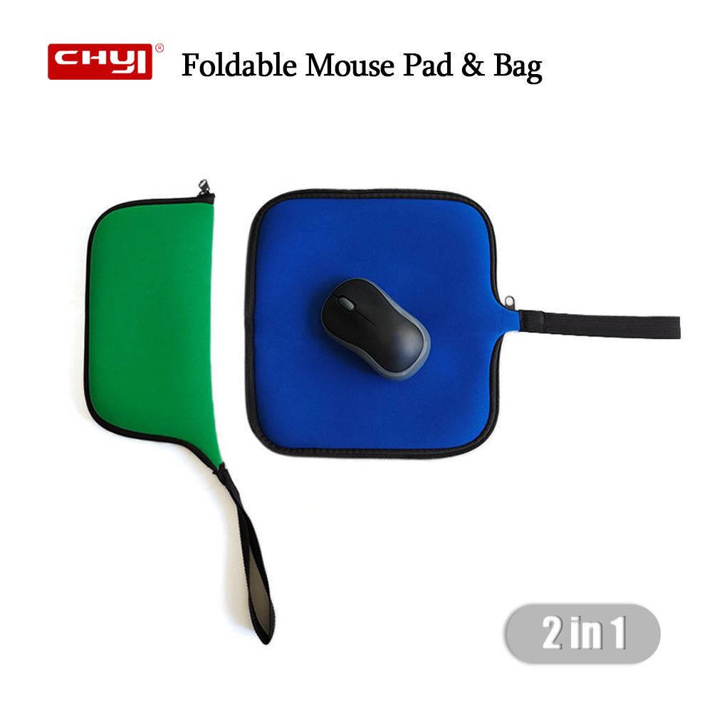 2 in 1 Foldable Mouse Pad with Mouse Bag Function Portable Water-proof Multifunction Mause Bag Expandable Mice Bag for Laptop