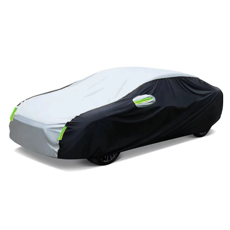 Car Cover Exterior Double Color Cover Sunshade Dustproof Protection with Reflective Strips Universal for Hatchback Sedan SUV