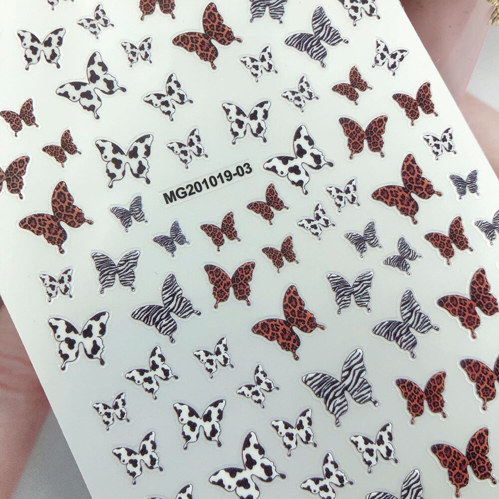 3D Nail Art Stickers Bohemen Stijl Luipaard Vlinder Print Nagels Stickers Sticker Voor Nagels Decoraties Manicure