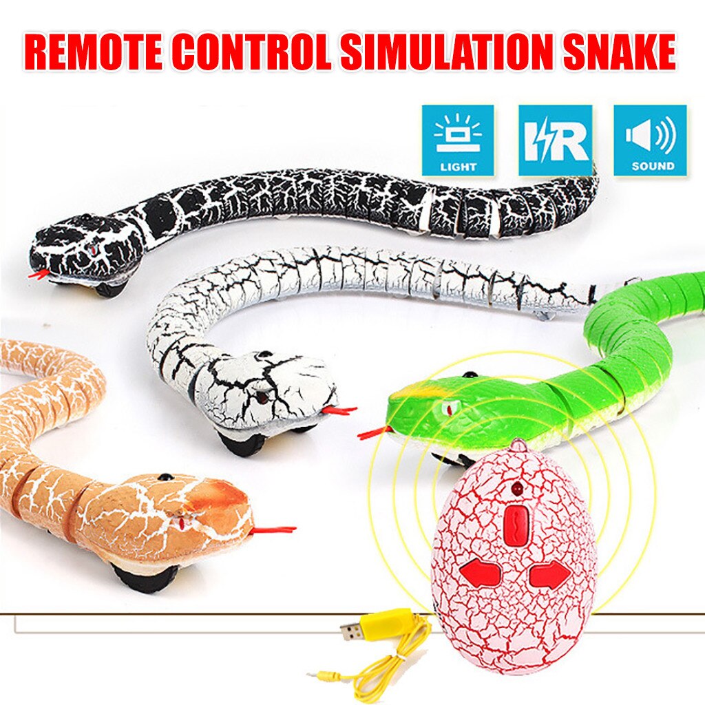 Jouet de serpent de RC de télécommande Rechargeable réaliste de 16 pouces avec le contrôleur infrarouge en forme d'oeuf, terrifiant de jouets de méfait