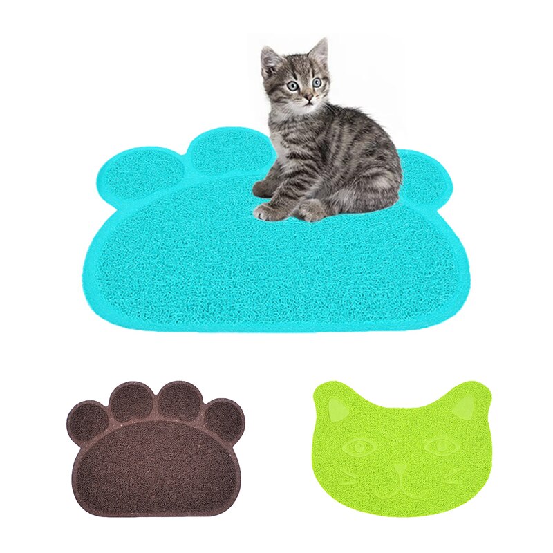 Waterdichte Huisdier Kattenbakvulling Mat Leuke Claw Vorm Voeden Pad Pvc Eenvoudige Reiniging Dubbele Laag Katten Wc Matten Voor Pet katten Supplies
