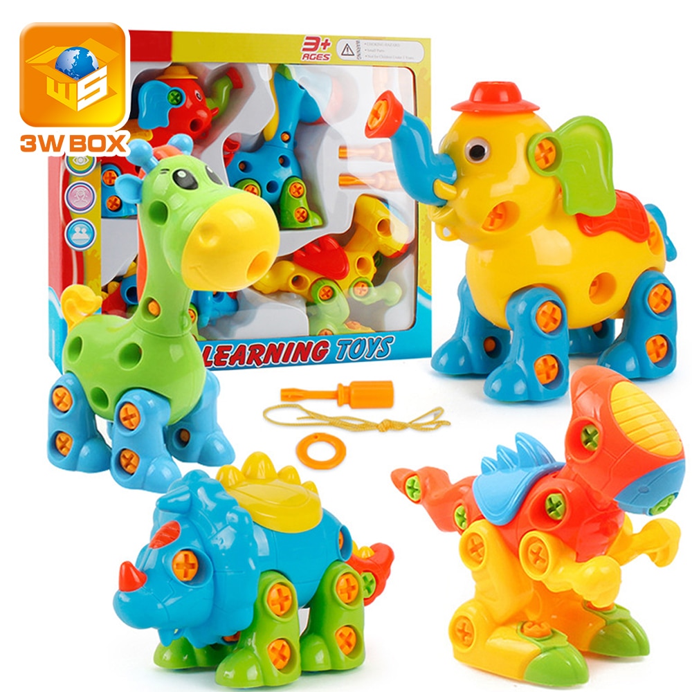 3WBOX tools screw toy Plastic 3D Removable Combination animal Assembly hands-on ability exercise nut educational for children