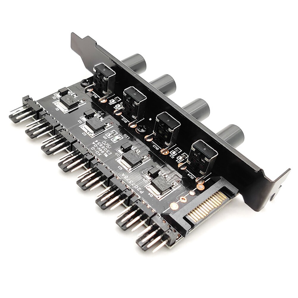 12V Cooling Fan Hub Practical 4Pin 3Pin Regulator Speed Controller 1 To 3 8 Way