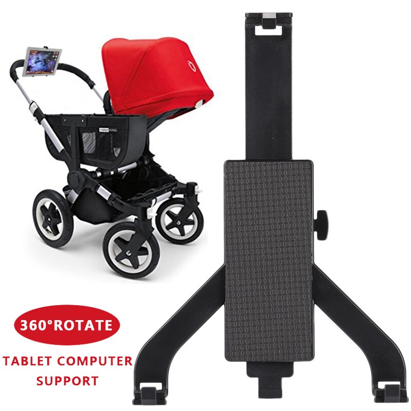 Kids Tablet Holder Support Rotatable Baby Stroller Accessories Universal Adjustable Mount Bracket Stander Infant Outdoor Study: Black