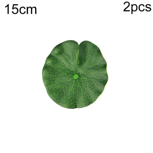 2pcs 10-28cm artificial PE foam lotus leaf water lily floating pool plant aquarium fish pond decoration home garden decoration: 15cm
