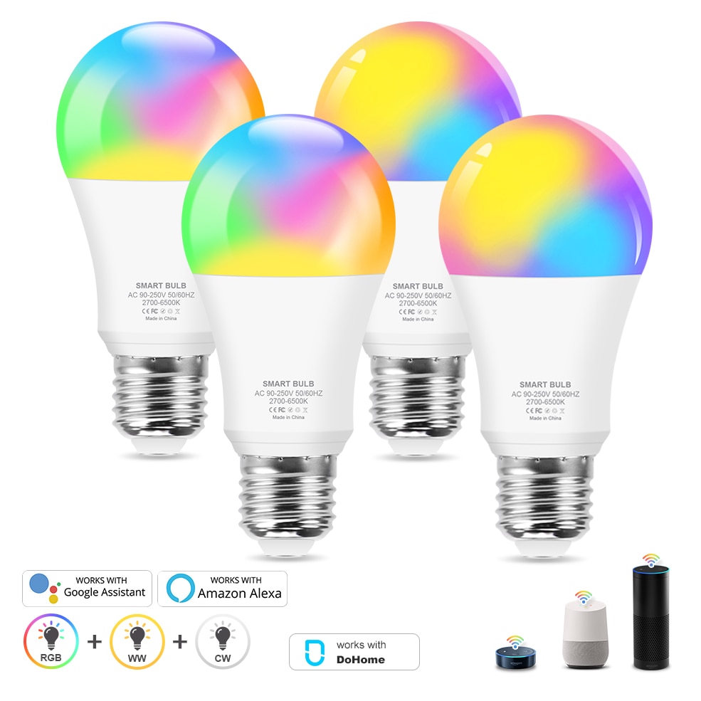12W Wifi Slimme Lamp E27 Led Rgb Lamp Werk Met Alexa/Google Home App Controle Rgb + wit + Warm Wit Dimbare Magic Bulb