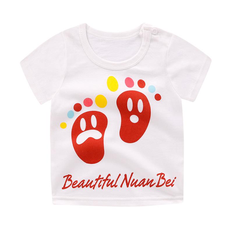 Baby Kids T Shirts voor Meisjes Jongens T-shirt Zomer Katoen Cartoon Rainbow Printing Tops T-shirt Kinderkleding: P4 / 18m