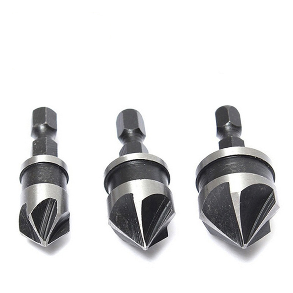 3pcs/set Hex Countersink Boring Set for Wood Metal Quick Change Drill Bit Tools