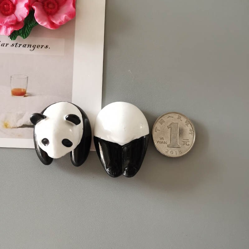 Cute Animal Koelkast Magneten Simulatie Uil Panda Schildpad Leuke Magneten Koelkast Sticker Hone Keuken Decoratie Kinderen: Panda-one set