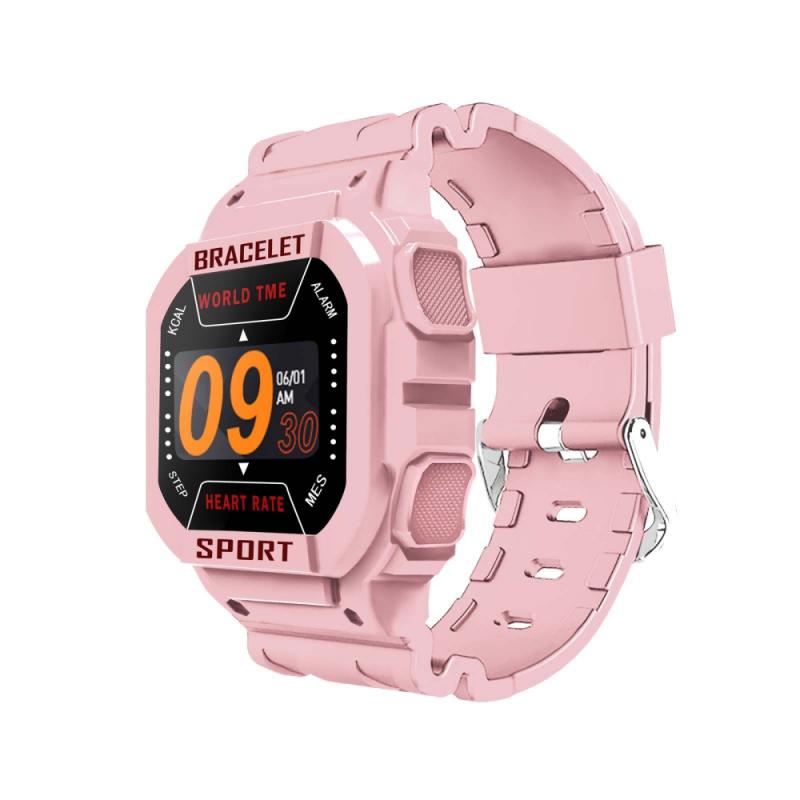 Smartwatch mit i3- zoll-farbdisplay, geeignet für damen und herren, mit blutdruckmessung, fitness-tracker und schrittzähler, sport-smart-armband: Rosa