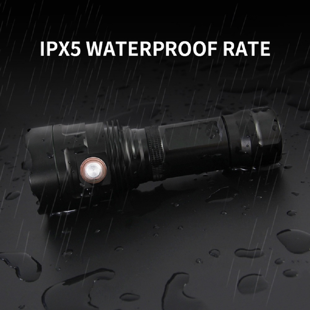 Super Bright XHP90 USB Rechargeable LED Flashlight Powerful Torch Waterproof XHP70 Light Use 18650 or 26650 Battery