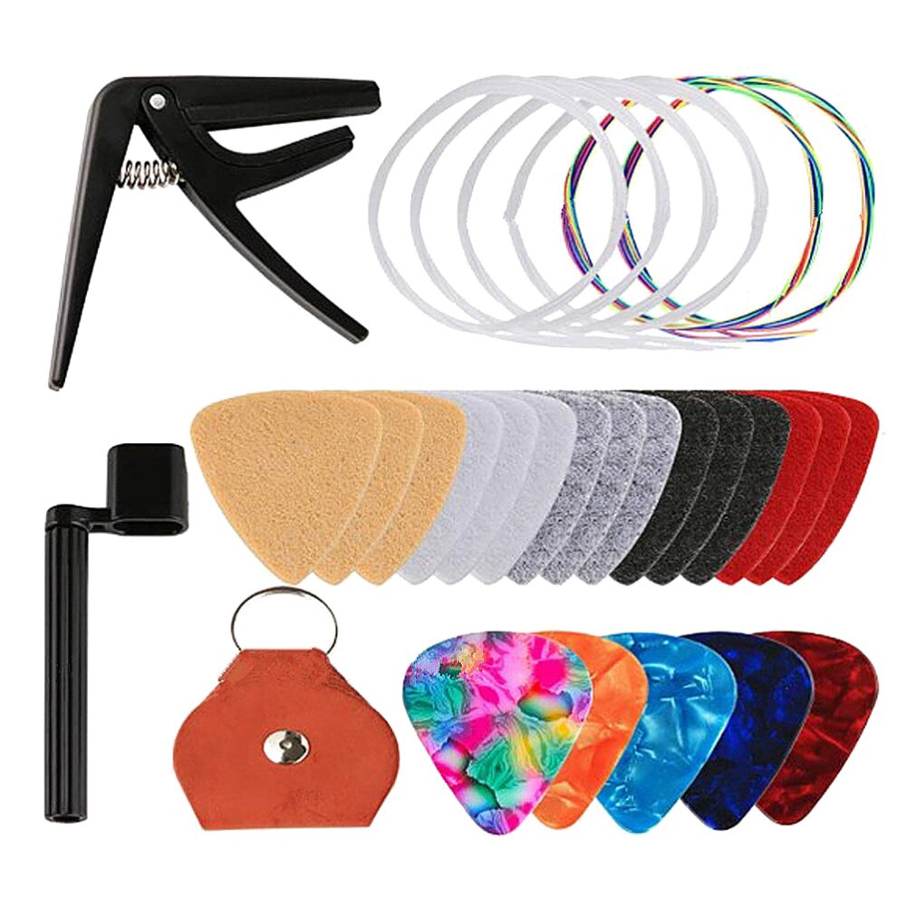 1 ensemble ukulélé cordes coloré Durable porte-crochets Capo enrouleur pics pour ukulélé guitare: Default Title