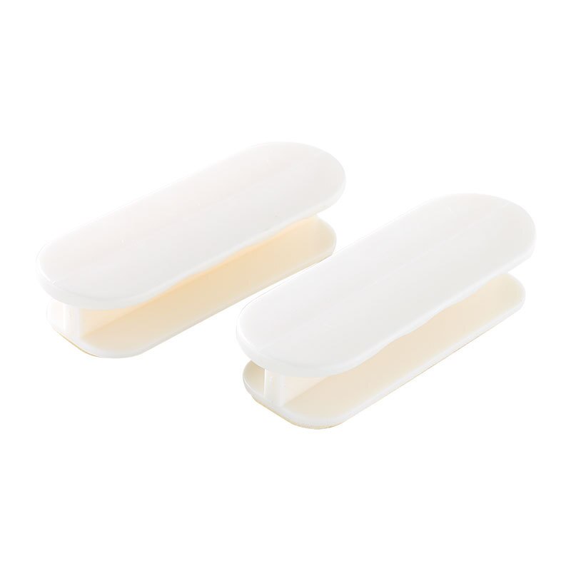 2 stk/parti pasta åbne skydedørshåndtag bøjle vægkroge til toiletlåg vinduesskab skuffe garderobe selvklæbende håndtag: Hvid