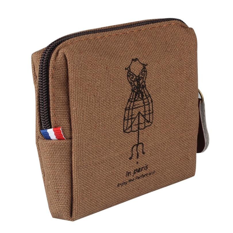 Monederos de lona con memoria de París para mujer, monedero femenino,