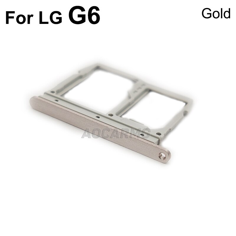 Aocarmo-tarjeta de memoria MicroSD para LG G6 US997 VS988, ranura de bandeja para tarjeta Nano Sim, pieza de repuesto: Gold