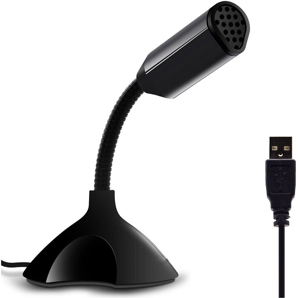 Hemstudio justerbar usb stationär mikrofon för pc mac book macbook bärbar datortillbehör: Svart