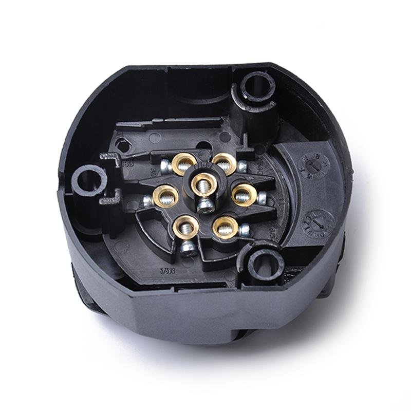 6pcs/Set 7 Pin Trailer Plug Trailer Connector Plug Socket Bracket Wire Clamps Gasket Set Adapter For Boat Truck Caravan