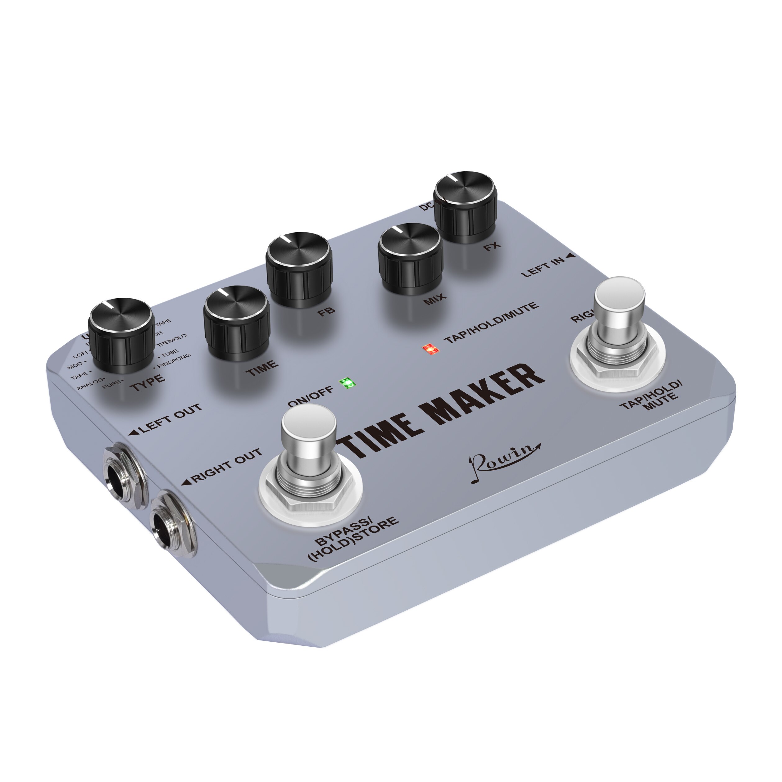 Rowin Zeit Hersteller 11 Arten von Ultimative Verzögerung Bass Gitarre Effekt Pedal Stereo mit klopfen Tempo