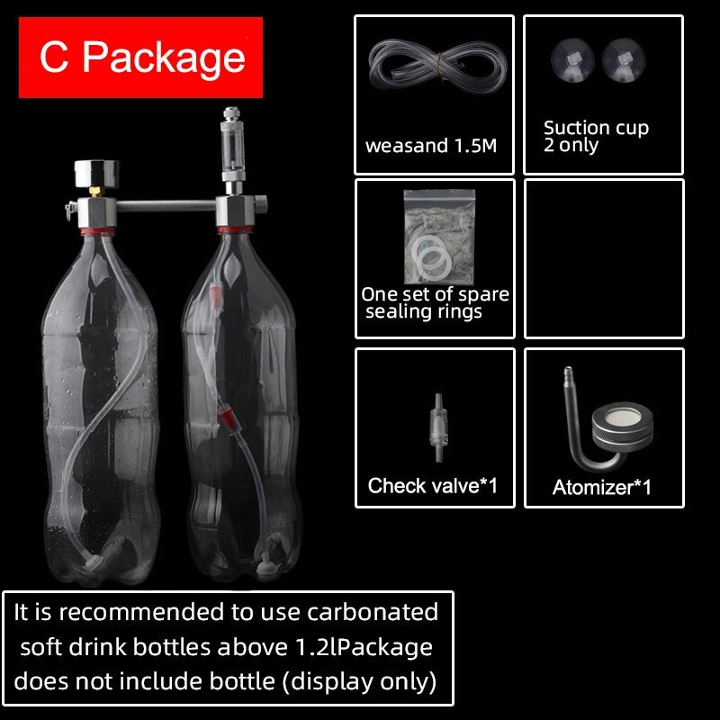 DIY Aquarium Carbon Dioxide Ggenerator Set Homemade Waterweed CO2 Solenoid Valve Cylinder Aquarium Accessories: C