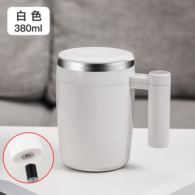 Fully Automatic Stirring Cup Charging Multi-functional Electric Coffee Cup Lazy Office Rotating Magnetic Cup Couple: White