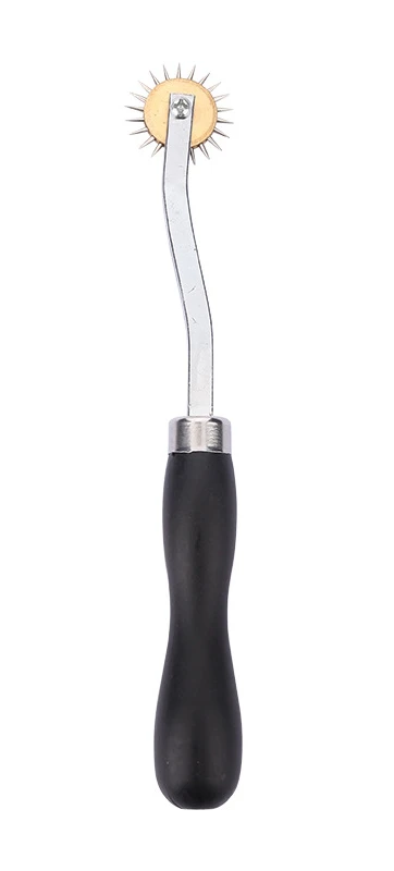 Lederen Tool Diy Alle Stalen Tand Type Krabwiel Tracing Lijn Persrol Houten Handvat Draad Perswiel: Army Green