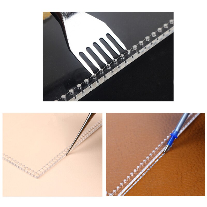 1set 7.5*10*3cm Acrylic Sewing Pattern women Cosmetic bag DIY Leather Handmade Craft Stencil Template