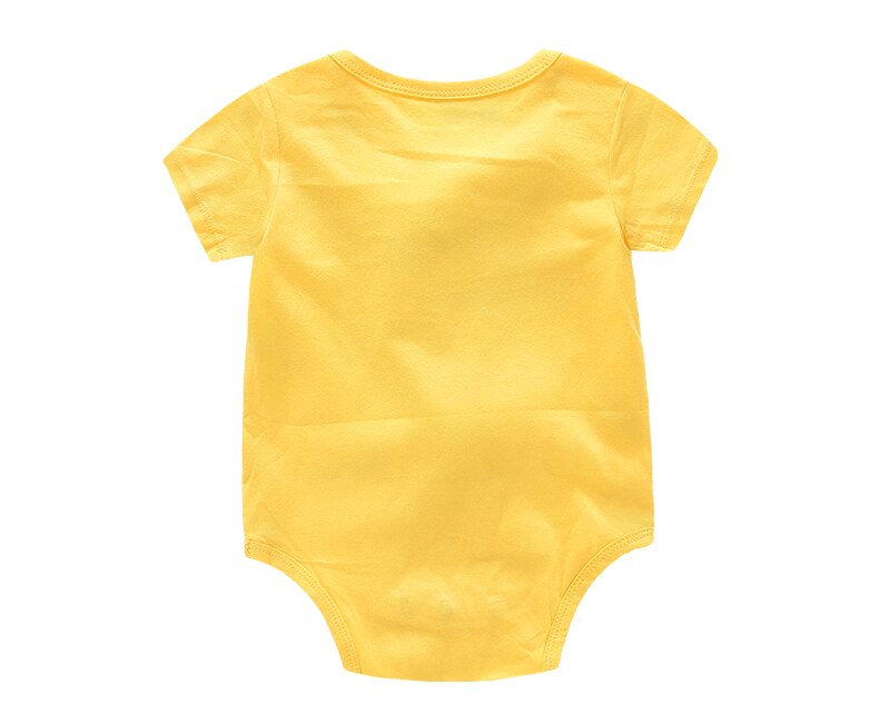 Sommer Niedlichen Baby Jungen Mädchen Kleidung Kurzarm verrotten Gelb Baby Karosserie unisex Baby einteiliges Gesamt DS9
