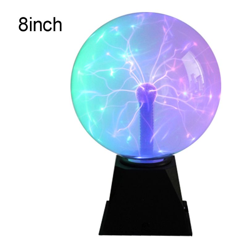 Shop. 6/8inch Magic Plasma Ball Lamp Glass Globe Sphere Light Home Party Desktop Decor: 8inch 3 colors