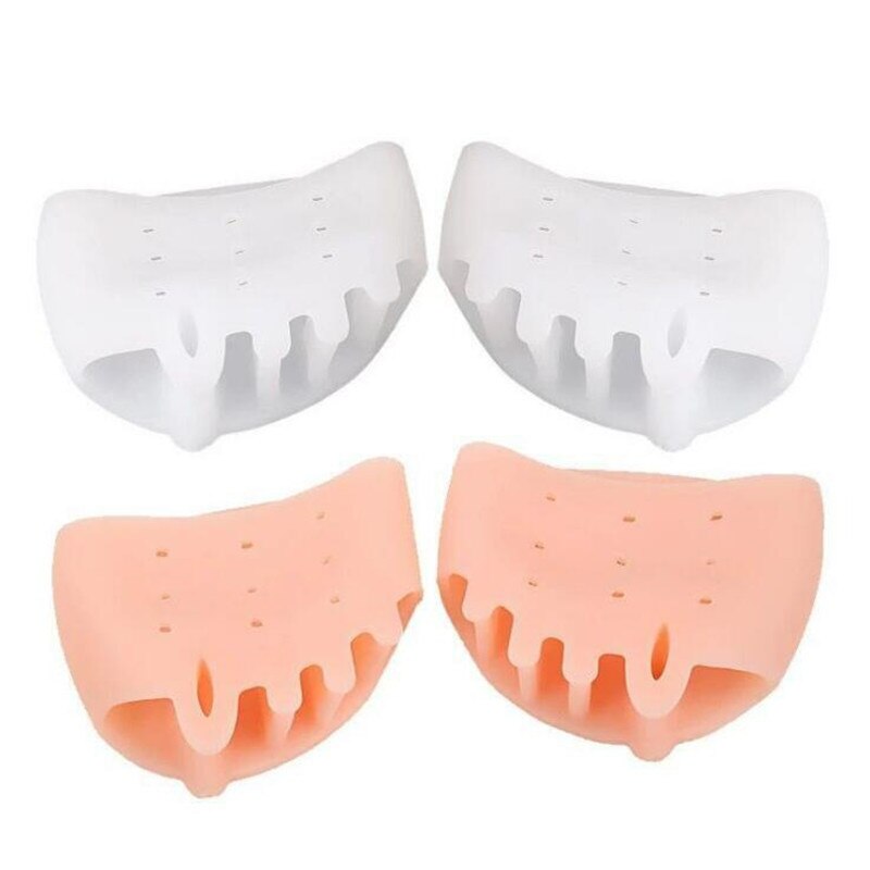 Plantillas de silicona para el antepié, separador de dedos, alivio del dolor de zapatos, Corrector de Hallux Valgus, cojín de Gel, calcetines de protección