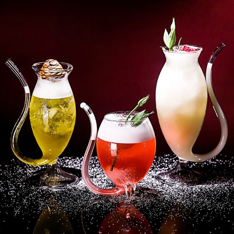 Vampir Rotwein Saft Glas Tasse Becher Mit Gebaut in Trinken Rohr Stroh Wärme-widerstand Vampir Cocktail Wein Glas 300ml