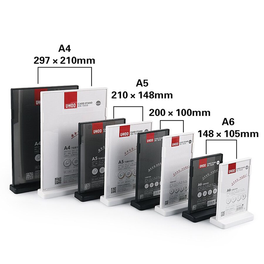 A4 T Shape Acrylic Sign Holder Display Stands Tabletop Paper Documents Menu Pictures Flyer Holder Frame