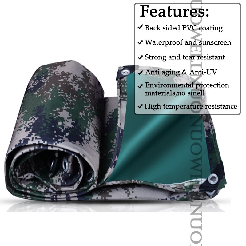 Jungle Oxford Camping tente bâche Camouflage extérieur imperméable tissu PVC résistant camion abri couverture cargaison Pile bâches