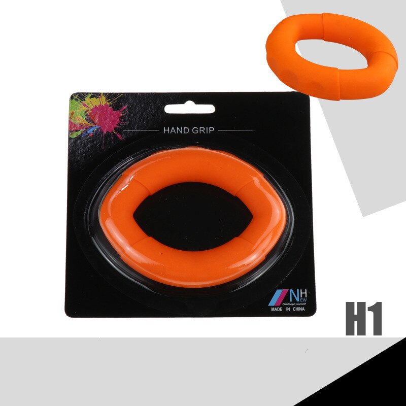 Hand Grip Muscle Developer Power Wrist Arm Training Machine Carpal Expander Rubber Exerciser Finger Gripper Ring Gym Anti Stress: H1 orange