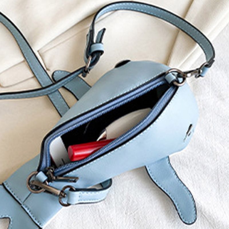 Bolso de mano de piel sintética con forma de ballena, bandolera de mensajero para mujer