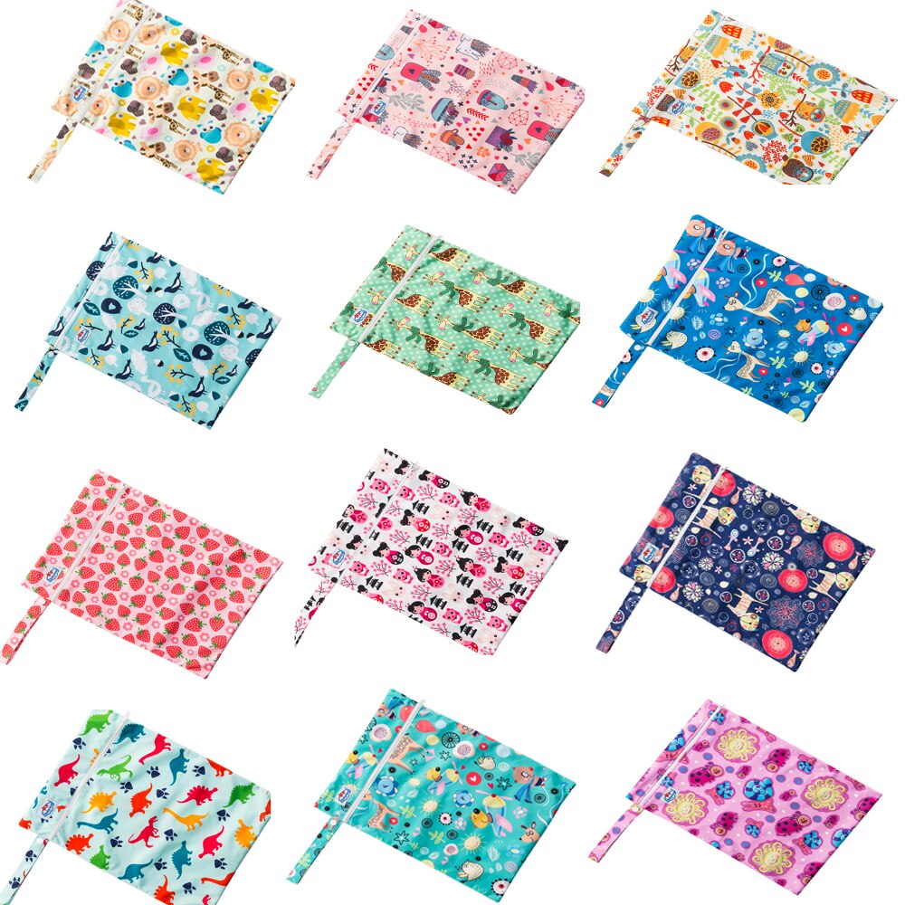 Babyland ( 10 stk en pakke ) masser af nyeste mønstre lynlås våde tasker design pusletasker forhindrer lækage multifunktions rygsæk